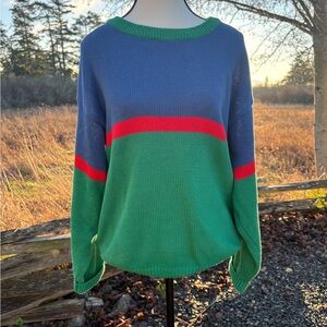 Vintage Colour Block Cotton Sweater – Made in Korea – Size S/M